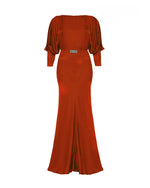 1930s Siren Evening Gown - Rust Satin