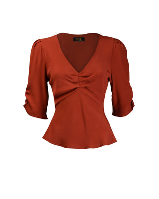 30s Celia Blouse - Rust