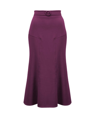 1930s Deco Panel Skirt - Berry