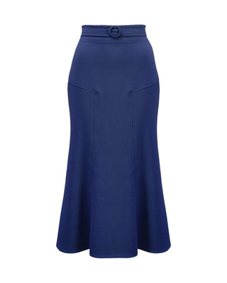 1930s Deco Panel Skirt - Navy