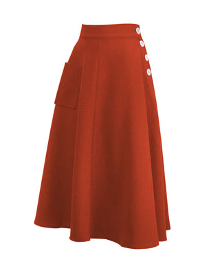 40s Whirlaway Skirt - Terracotta