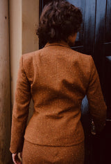 1930s Voyage Waterfall Jacket in Amber Wool
