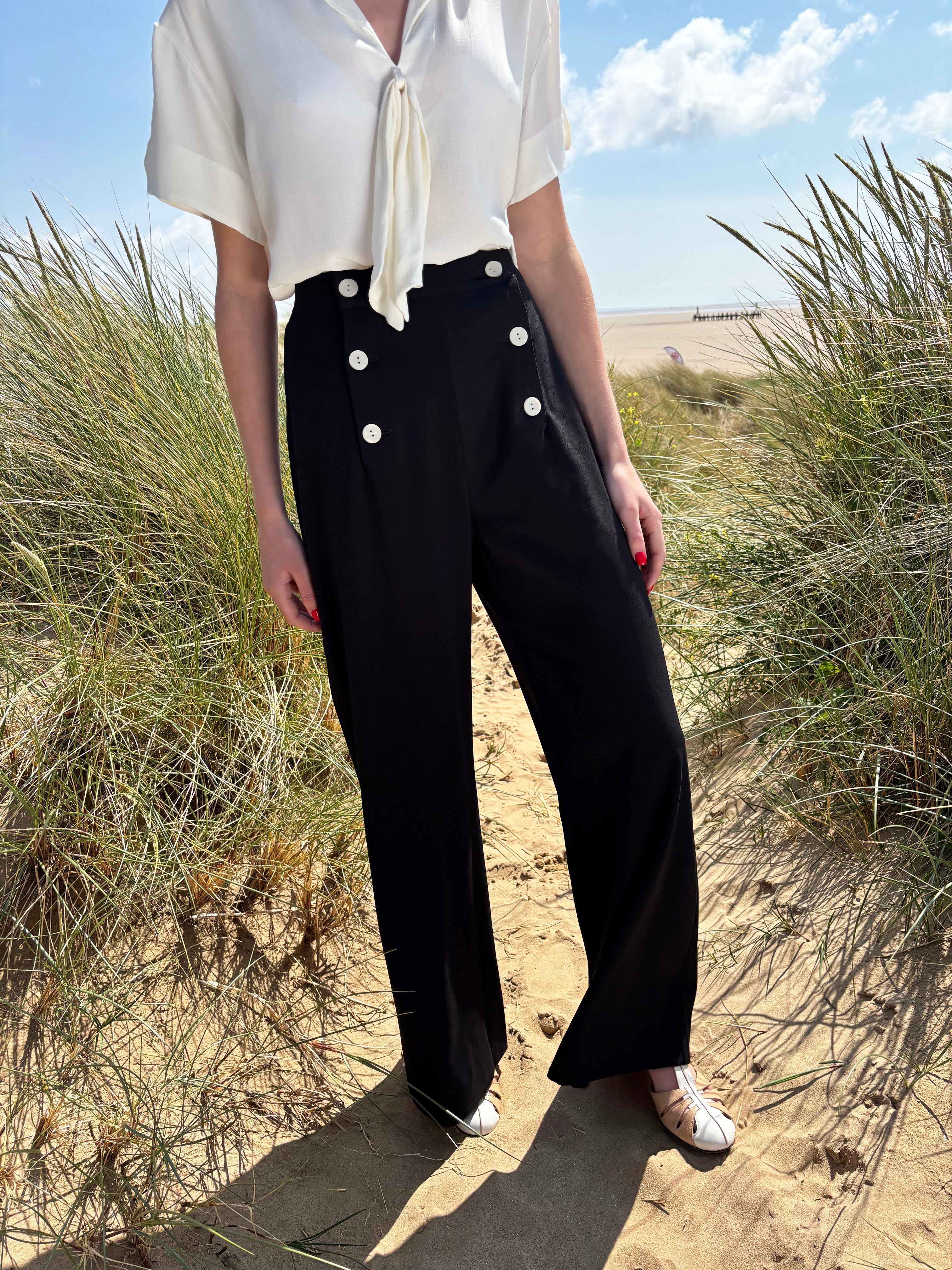 1930s Sailor Pants - Black