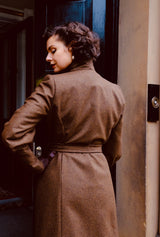 1930s Premium Wrap Coat in Mosswood