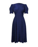 1940s 'Girl Friday' Dress - Navy