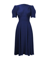 1940s 'Girl Friday' Dress - Navy