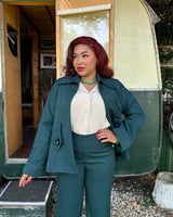 1940s/50s Swing Coat in Bottle Green