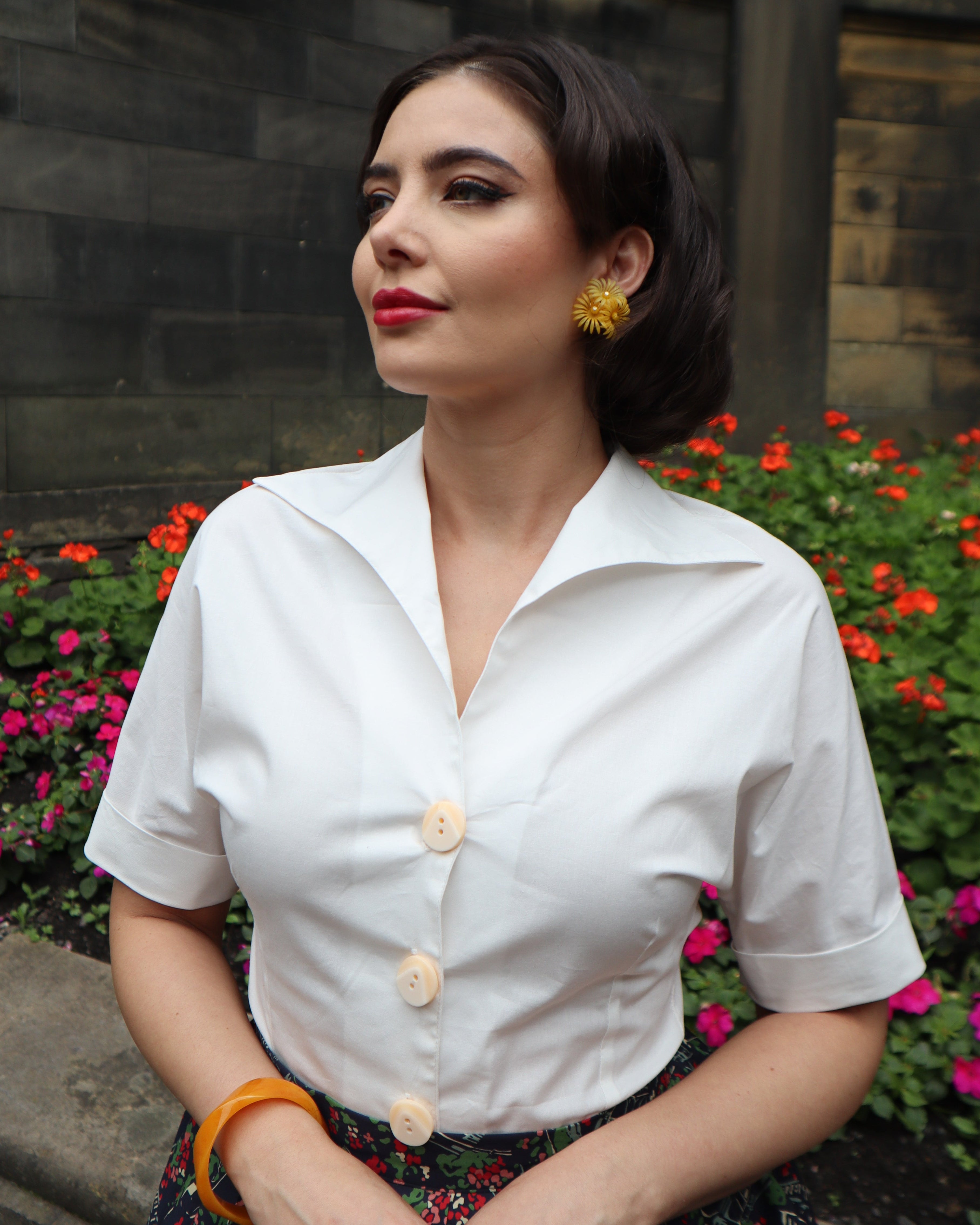 1950s Norma Jean Blouse - Ivory
