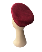 1940s Halo Beret - Ruby Red Wool