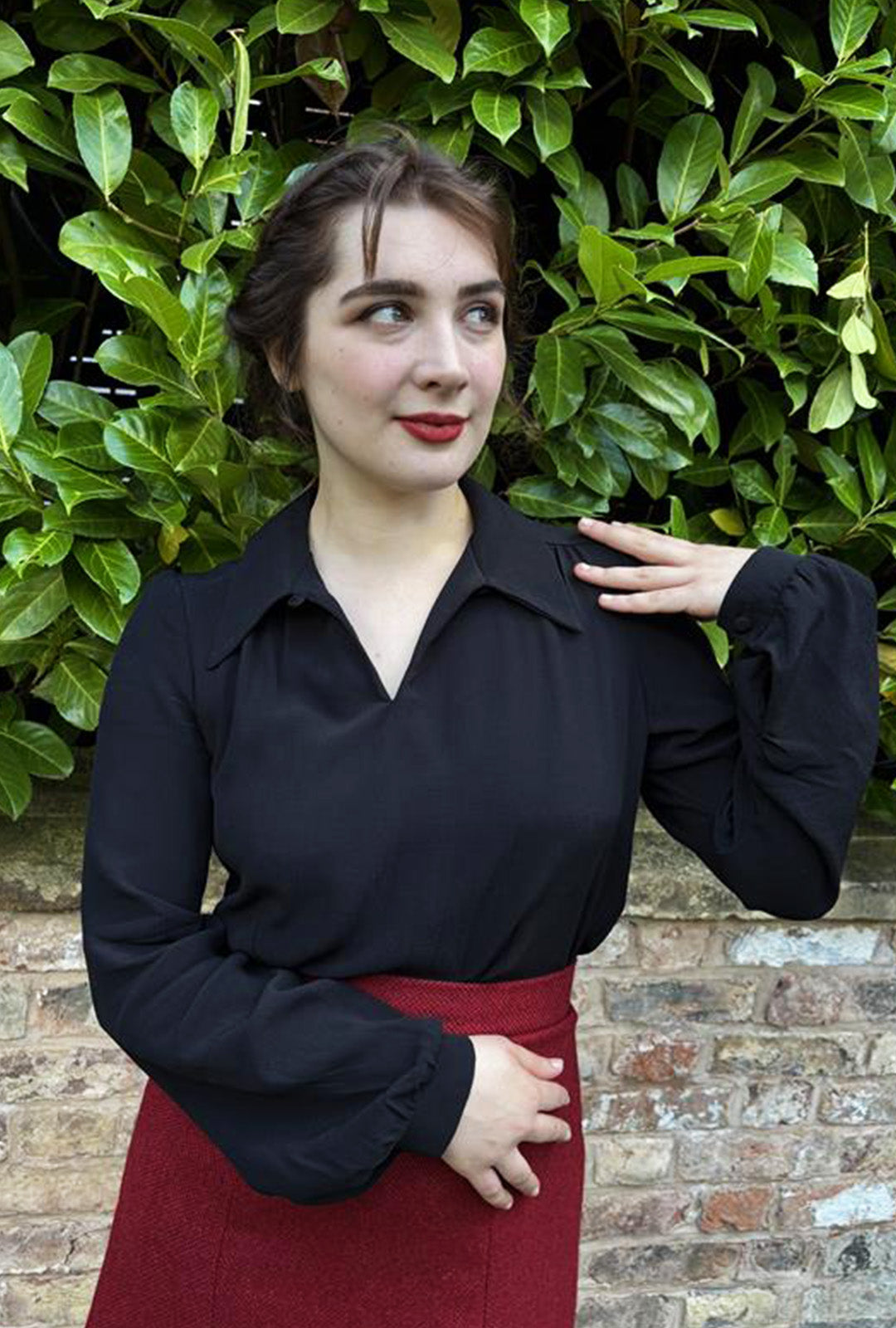 1940s Darling Blouse - Black