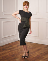 1960s Manhattan Cocktail Dress - Black & Gold