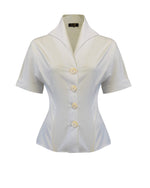 1950s Norma Jean Blouse - Ivory