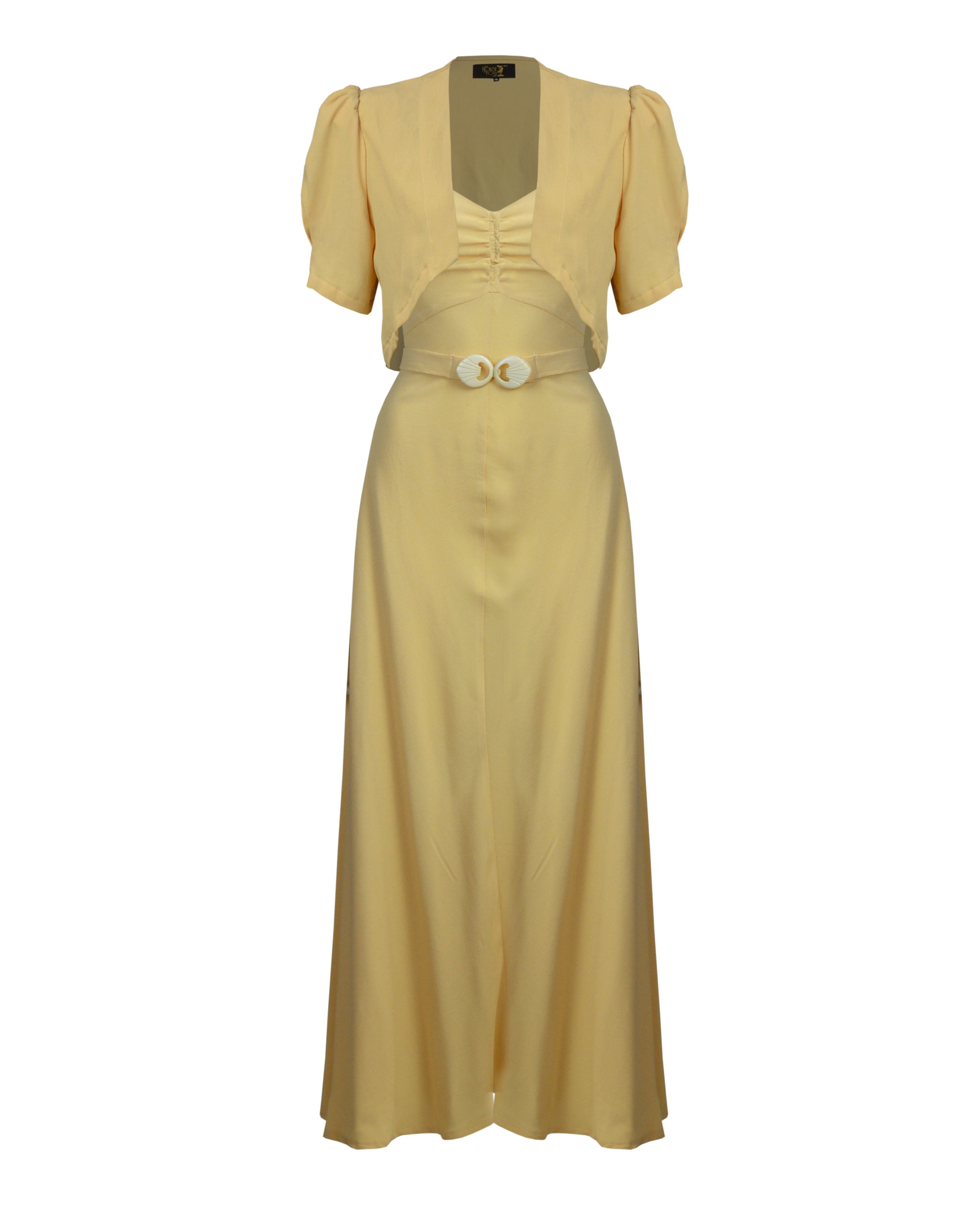1930s Alice Bias Cut Midi Dress and Bolero - Sahara