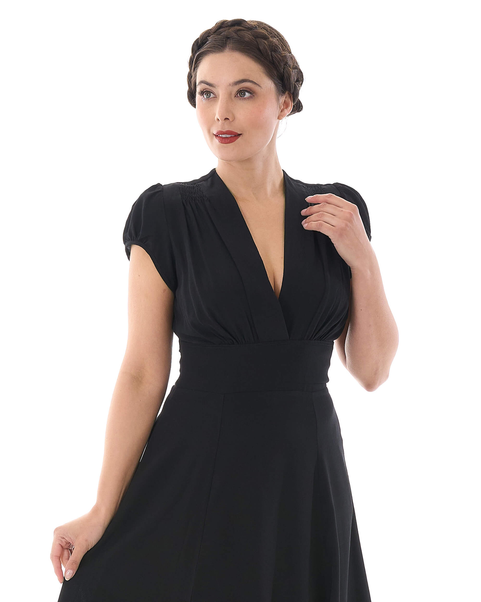 1930s 'Ava' Tea Dress - Ebony