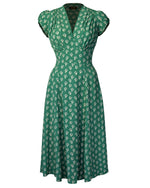 1930s 'Ava' Tea Dress - Dia Deco Emerald