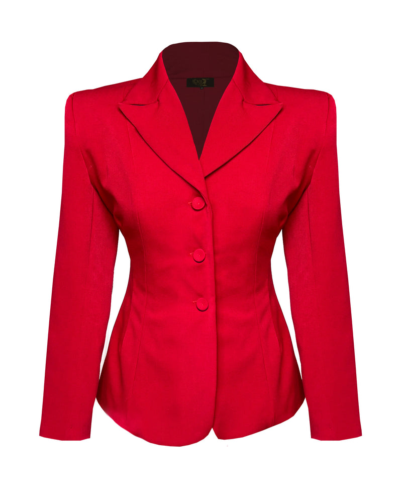1940s Bacall Blazer in Red