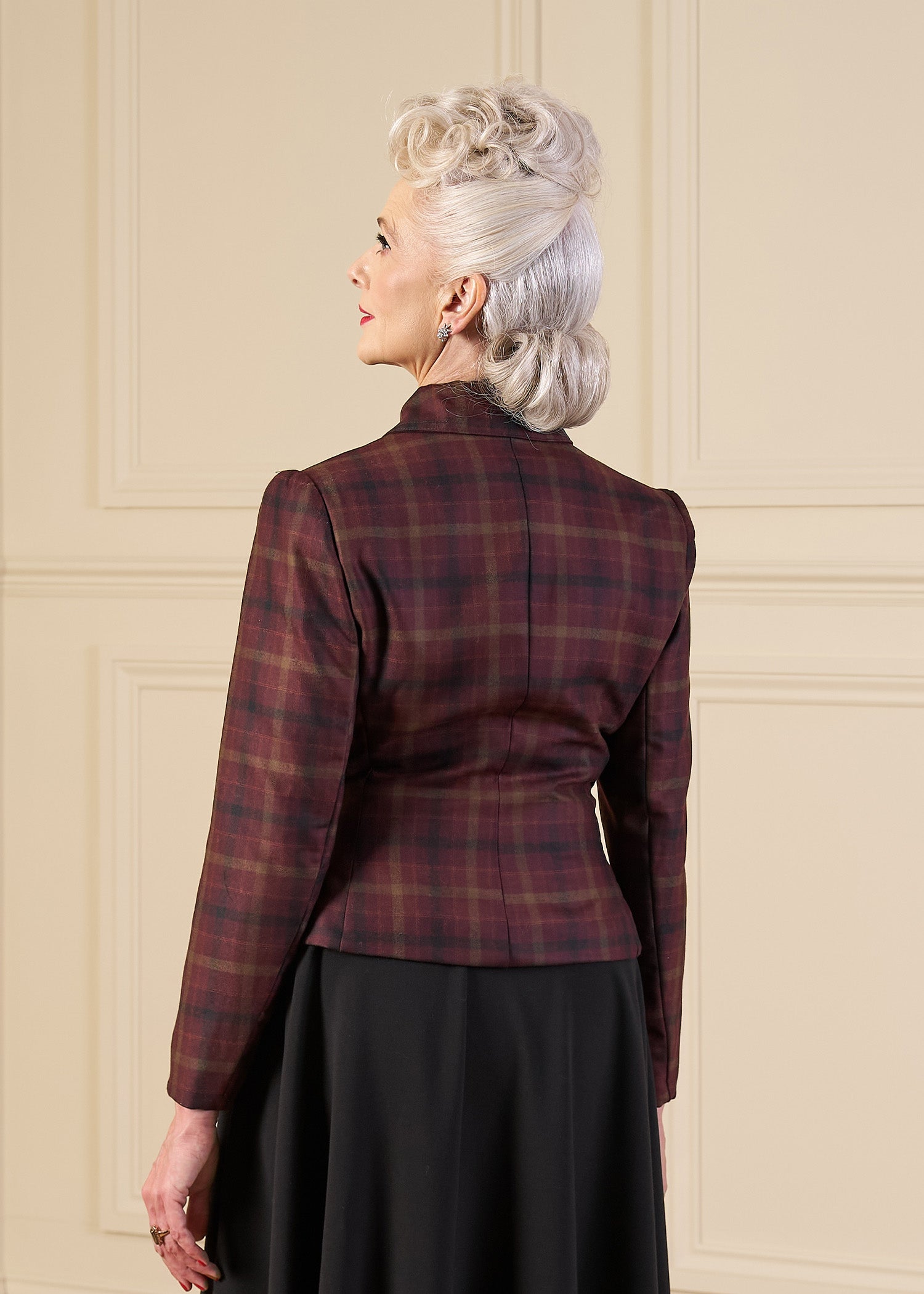1940s Hampton Tailored Jacket in Check Wool