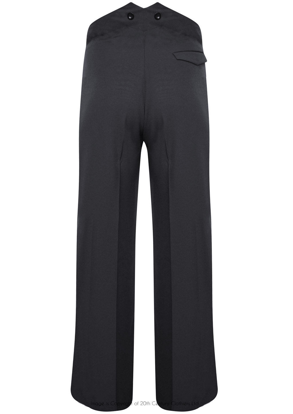 Fishtail Back Trousers - Charcoal Twill