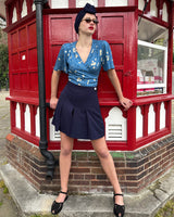 1930s Pleated Shorts - Navy