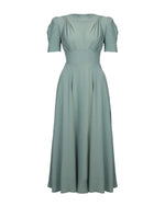 1940s 'Girl Friday' Midi Dress - Duck Egg