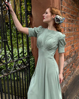 1940s 'Girl Friday' Midi Dress - Duck Egg