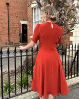 1940s 'Girl Friday' Dress - Rust
