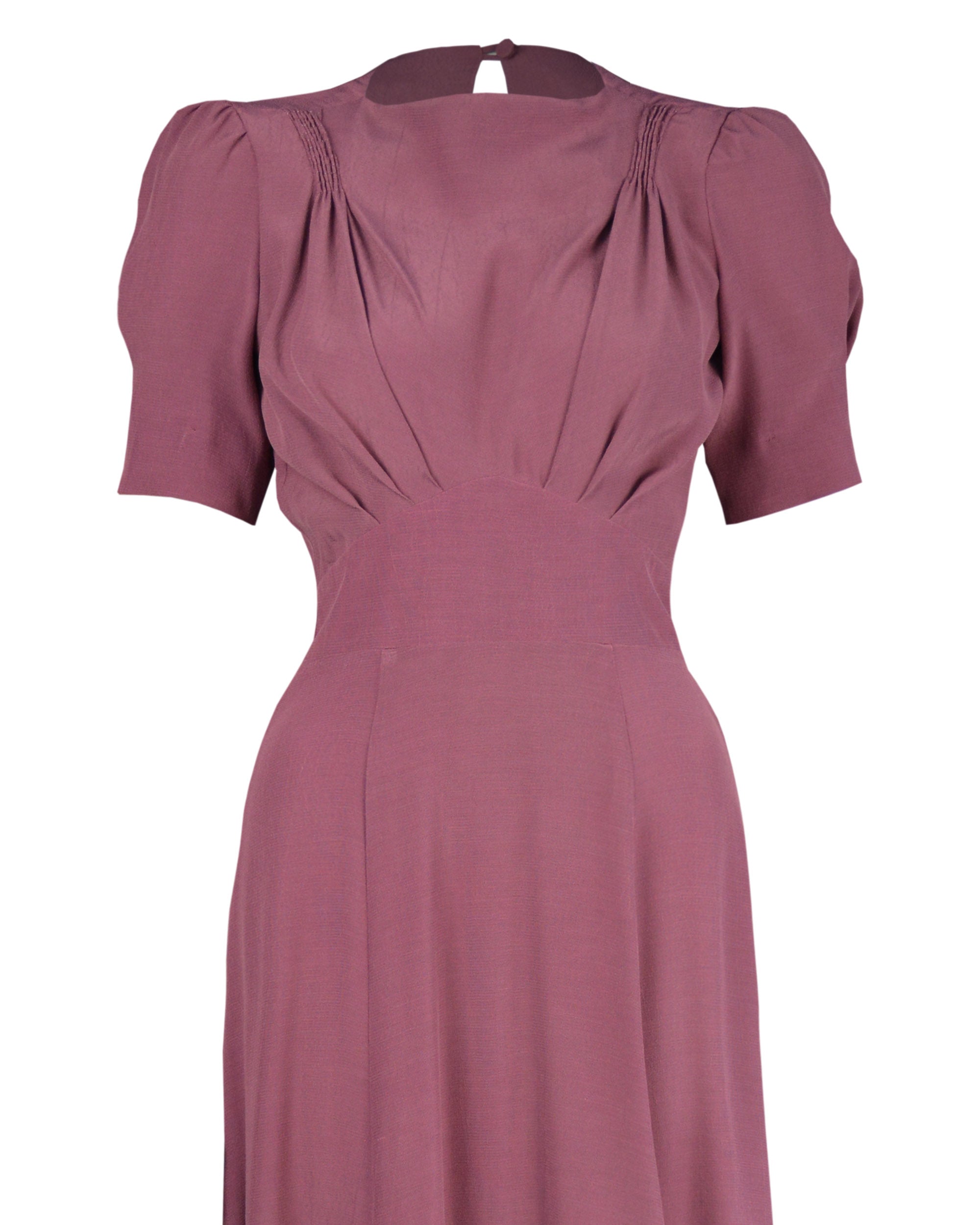 1940s 'Girl Friday' Midi Dress - Plum