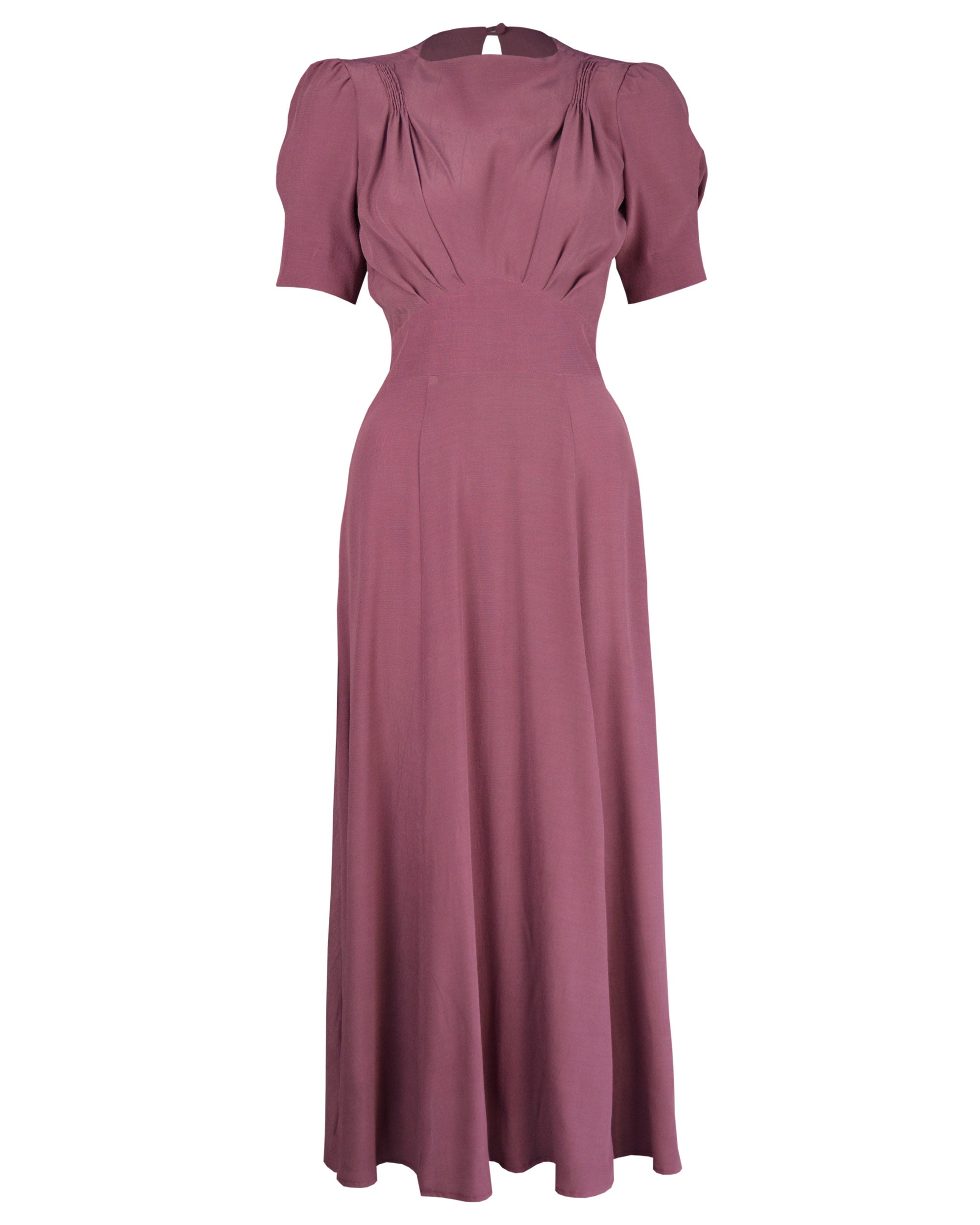 1940s 'Girl Friday' Midi Dress - Plum