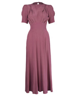 1940s 'Girl Friday' Midi Dress - Plum