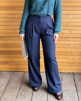 1930s Marlene Trousers - Navy Twill