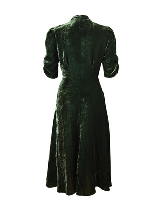 1930s Ivy Velvet Dress - Green