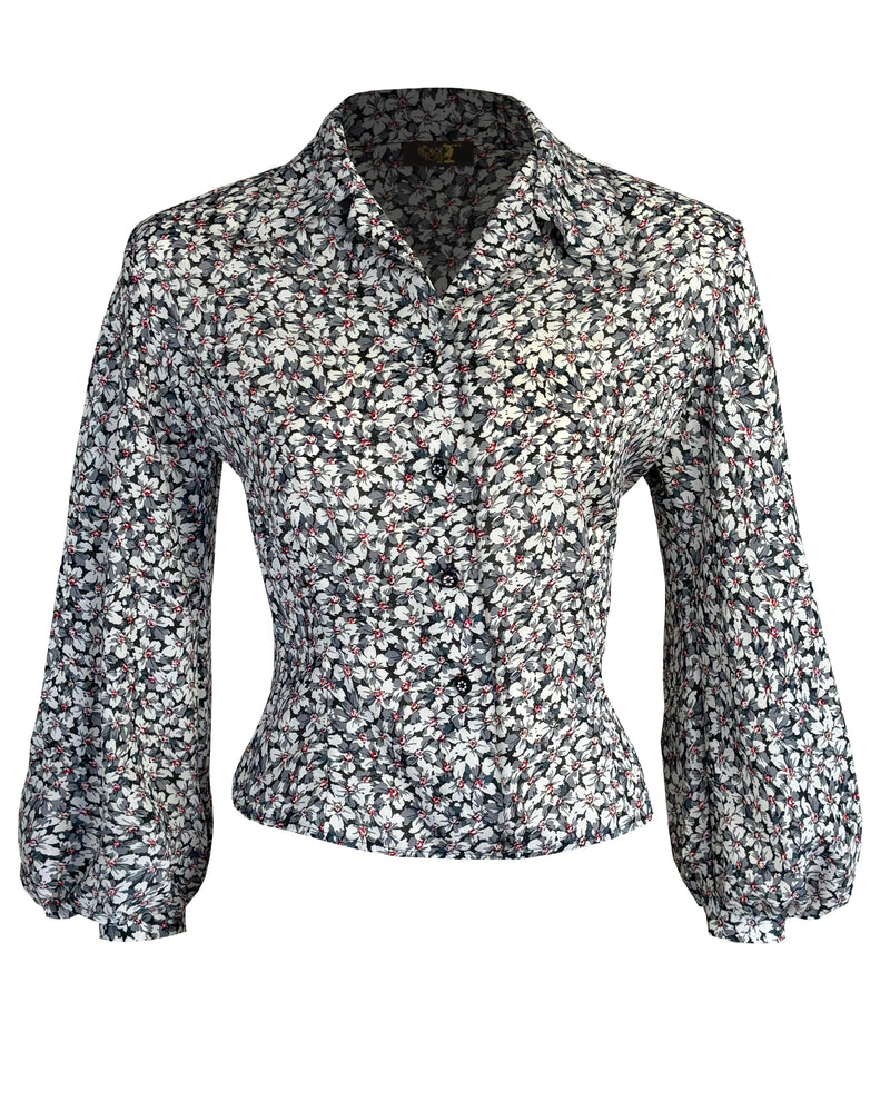 1950s Lola Blouse in Moonflower