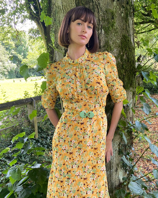 30s Loretta Bias Dress & Slip - Indian Summer