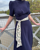1940s 'Girl Friday' Dress - Navy