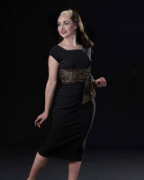 1960s Manhattan Cocktail Dress - Black & Gold