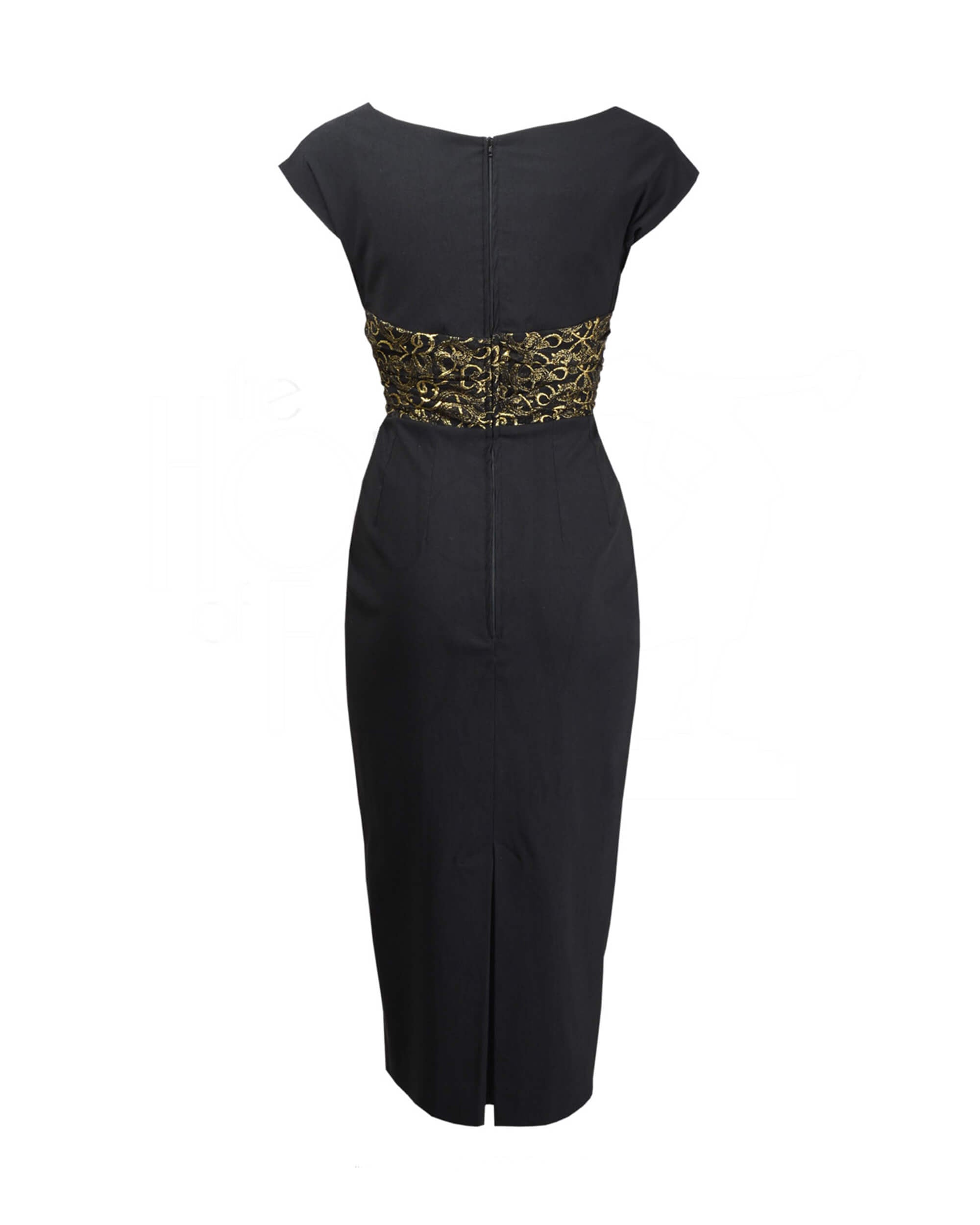 1960s Manhattan Cocktail Dress - Black & Gold