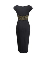 1960s Manhattan Cocktail Dress - Black & Gold
