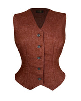 Margot Fitted Waistcoat in Maple Wool Blend