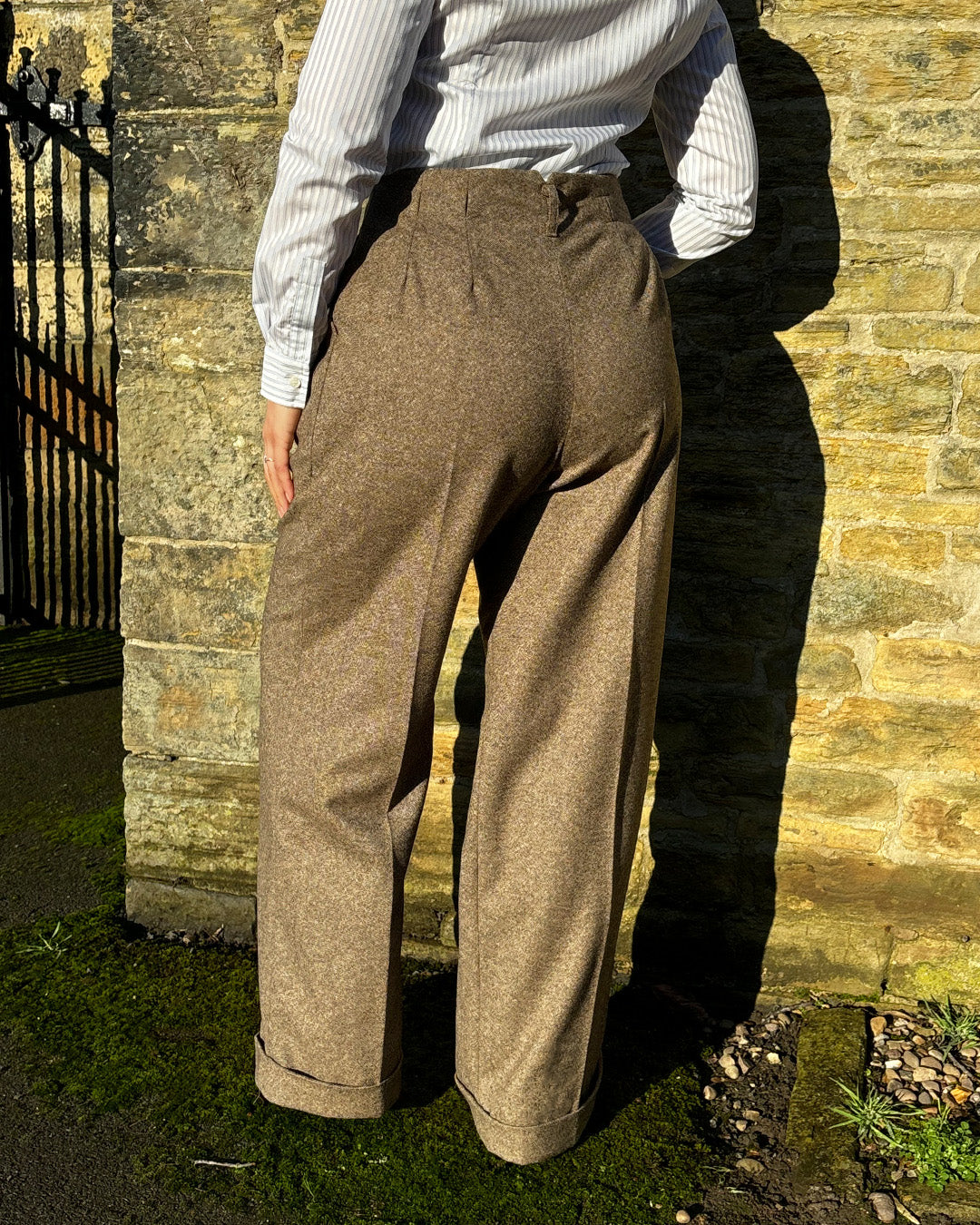 1930s Premium Marlene Trousers - Almondine Lambswool