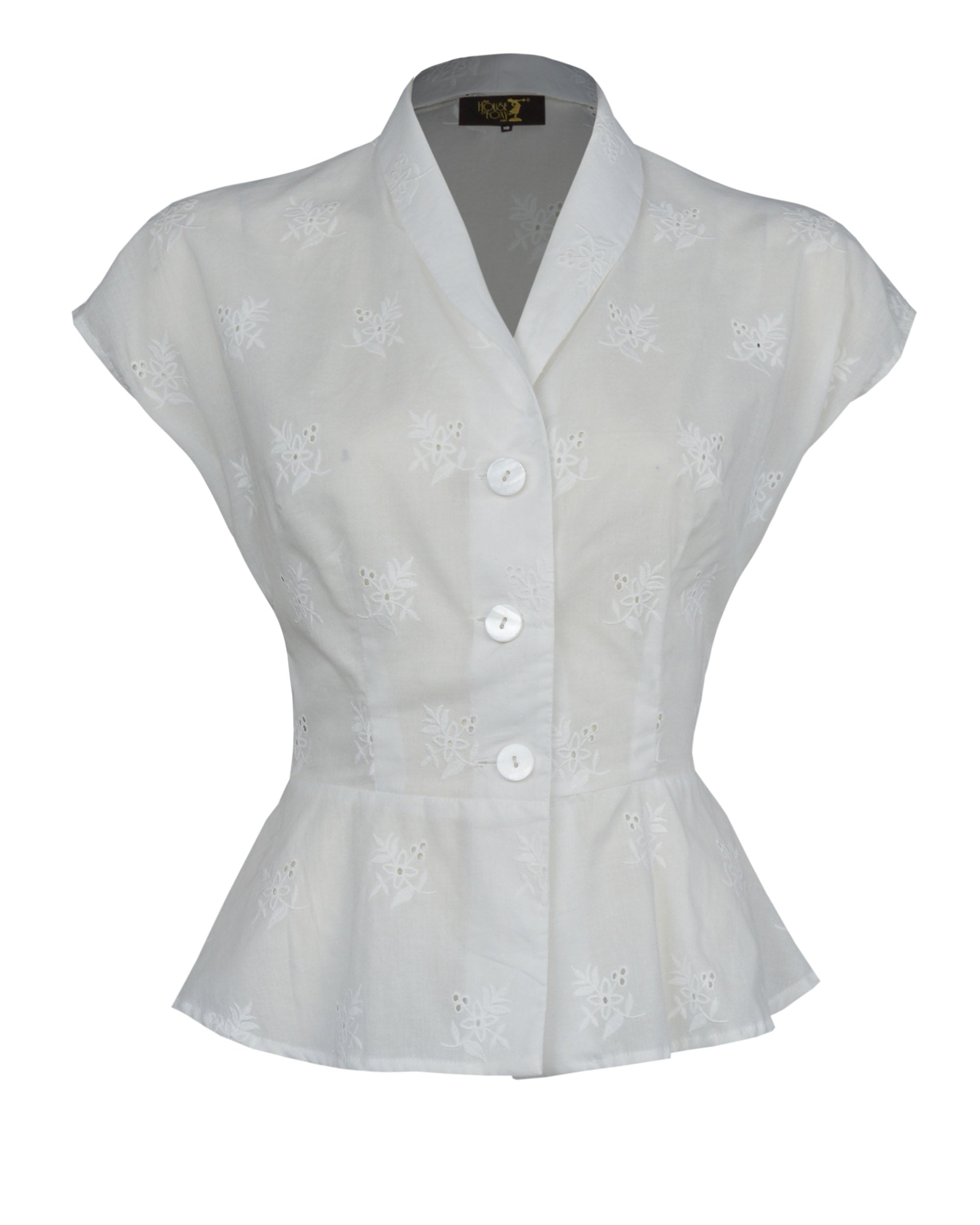 1950s Merle Blouse - Ivory Motif