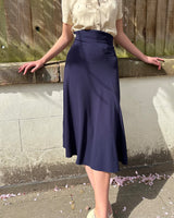 1930s Swirl Skirt - Navy
