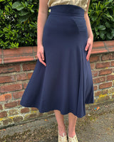 1930s Swirl Skirt - Navy