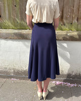 1930s Swirl Skirt - Navy