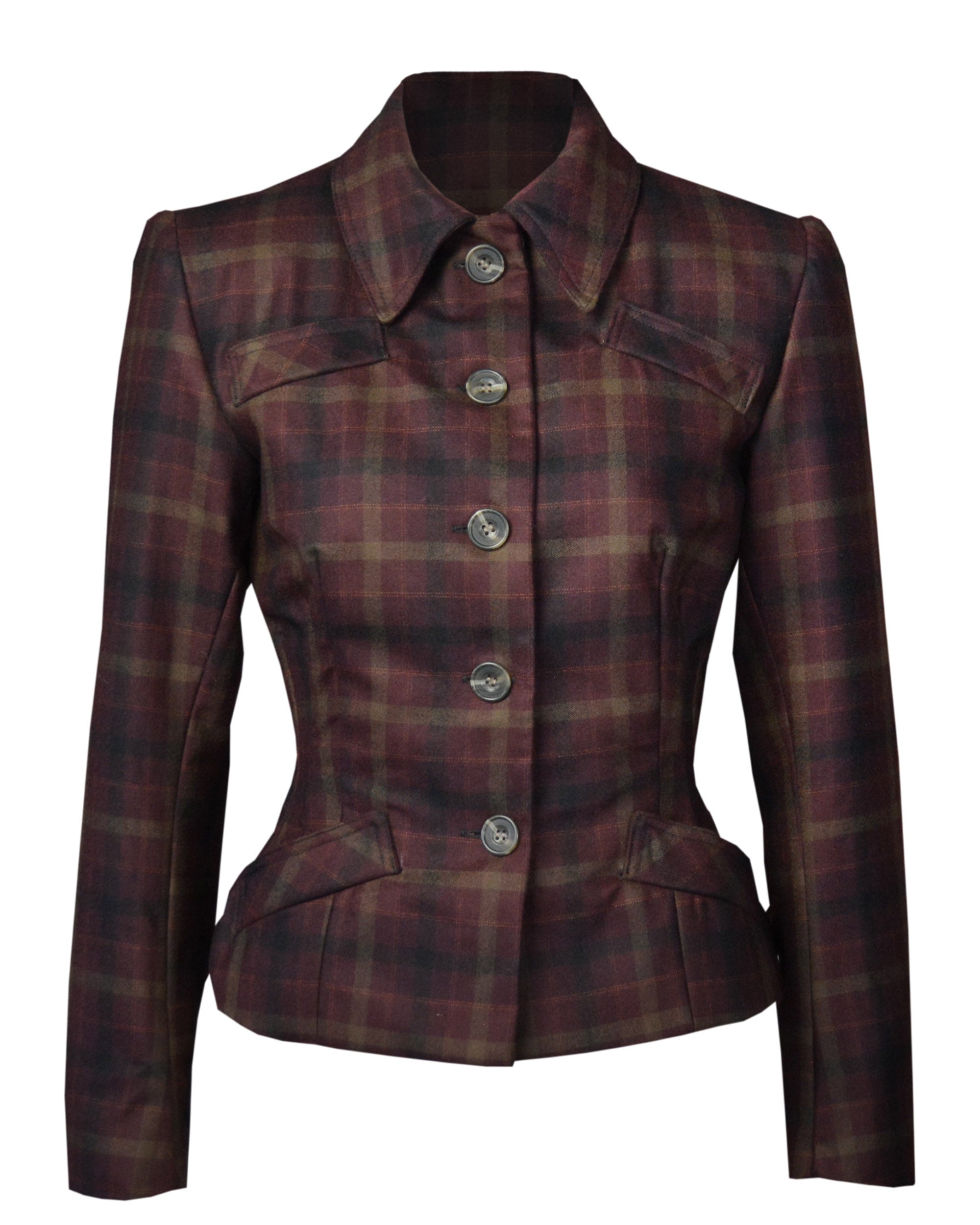 1940s Hampton Tailored Jacket in Check Wool