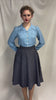 40s Whirlaway Skirt - Blue Herringbone