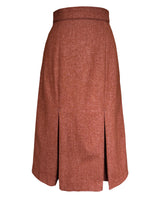 1940s Prim Pleated Skirt in Maple Wool