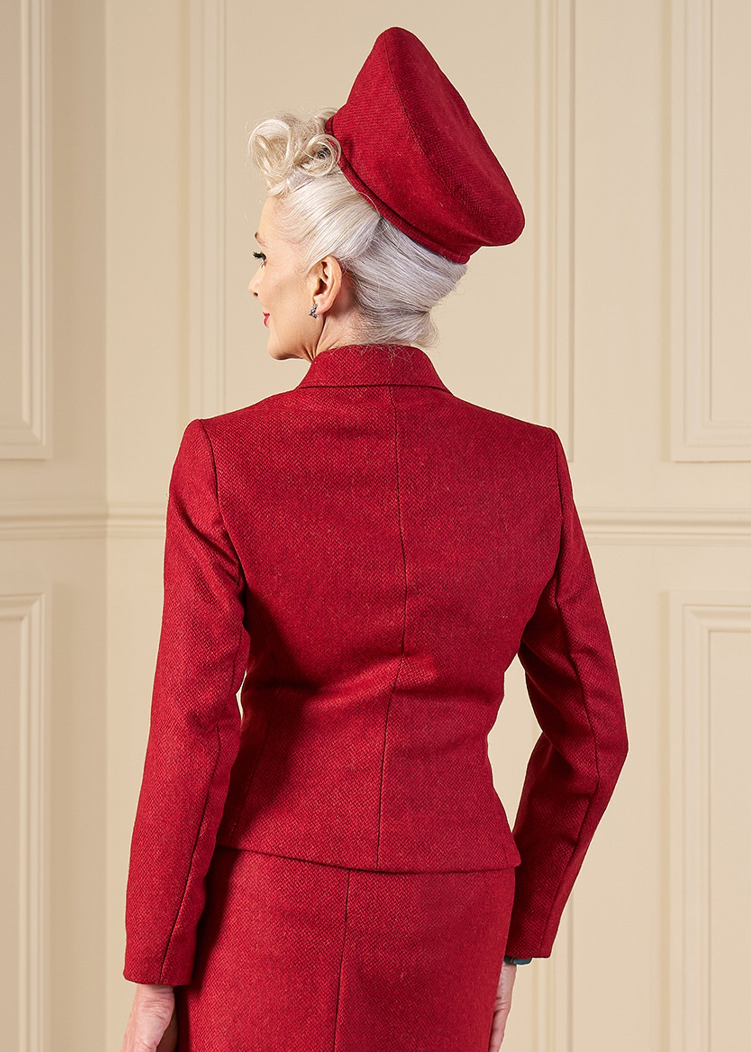 1940s Hampton Tailored Jacket - Premium Ruby Wool