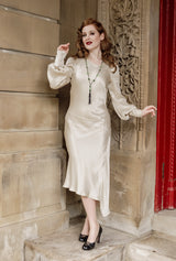 1920s Queenie Dress - Oyster Satin