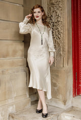 1920s Queenie Dress - Oyster Satin