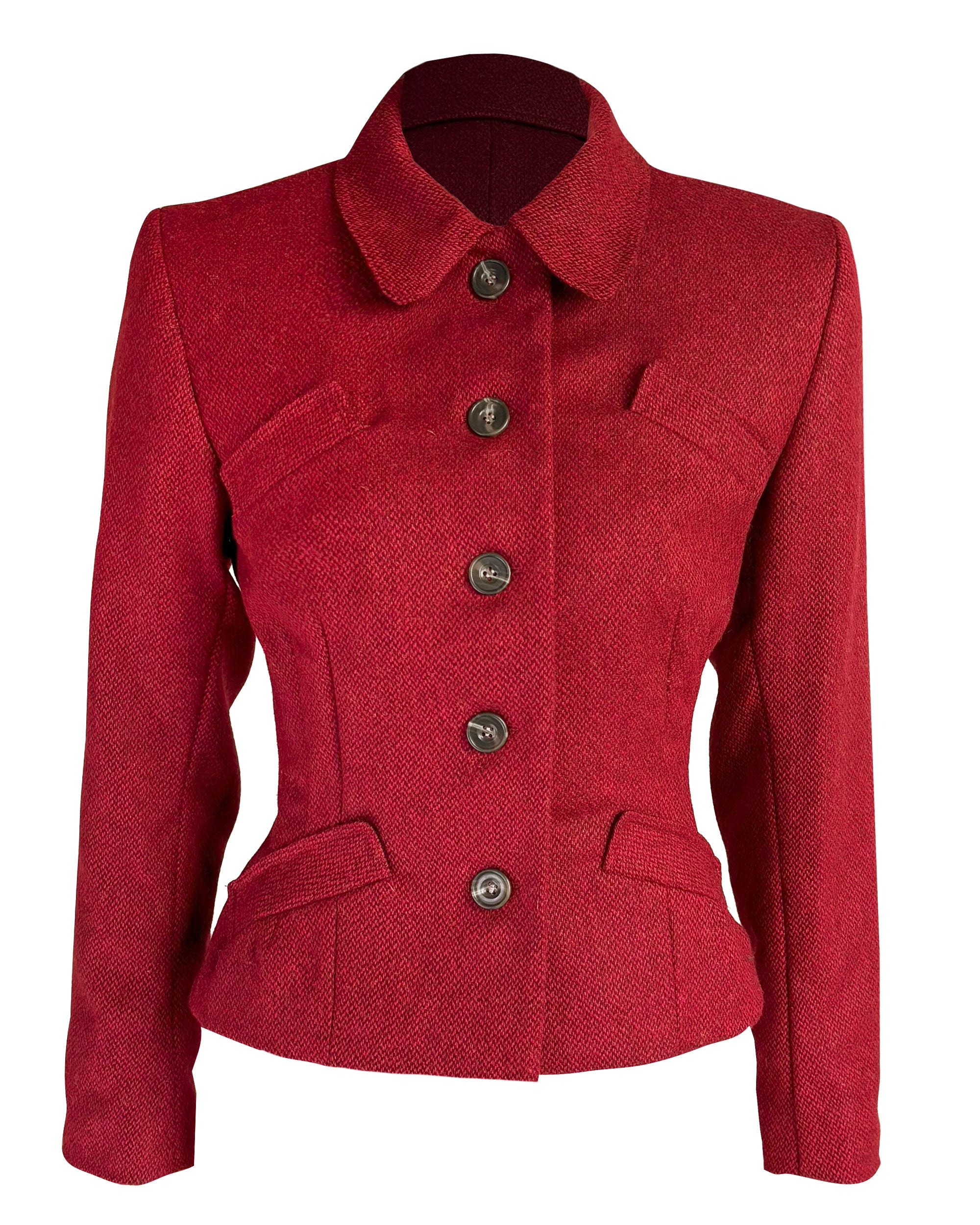 1940s Hampton Tailored Jacket - Premium Ruby Wool